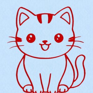 Fichier de broderie chat mignon